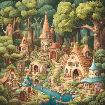 Enchanting Forest Village Homes And Inhabitants