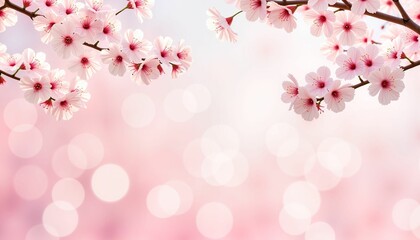 Fototapeta premium Harmonious cherry blossom branches in soft pink light, natural beauty
