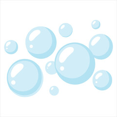Soap bubbles vector art illustration, on isolated white background