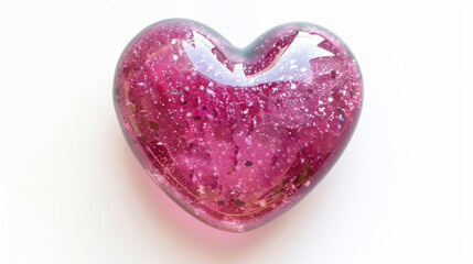Fototapeta premium glossy pink heart shaped glass