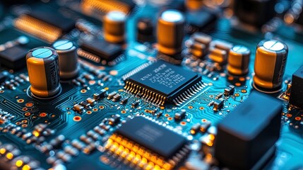 An electronics manufacturing plant with circuit boards being assembled, highlighting the precision and technology in tech production 