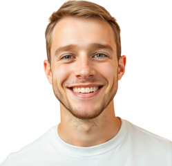Fototapeta premium Happy young German man isolated on transparent background