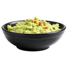 bowl of guacamole isolated on transparent background