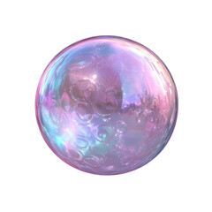 Obraz premium 3D illustration of an iridescent pastel sphere with a sparkling surface, exuding a dreamy and ethereal vibe, ideal for creative and magical themes. Isolated on transparent background, png