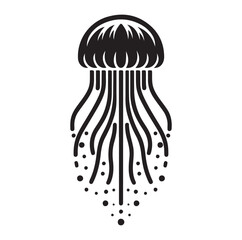 jelly fish silhouette vector illustration