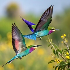 Obraz premium An exquisite assortment of eight distinct kinds of hummingbirds,