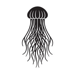 jelly fish silhouette vector illustration