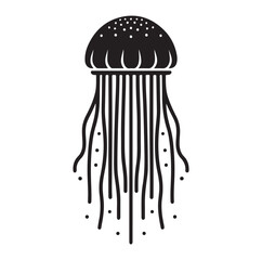 jelly fish silhouette vector illustration