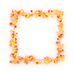 Glittering flower' particle frame. 3d rendering.	