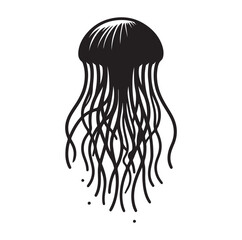 jelly fish silhouette vector illustration