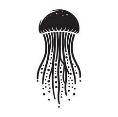 jelly fish silhouette vector illustration