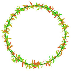 Vine Decor. Leaf frame 3d rendering.	