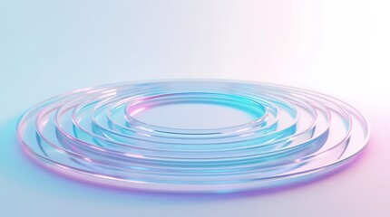 3d rendering abstract shape with iridescent colors. dynamic, elegant, curved tube