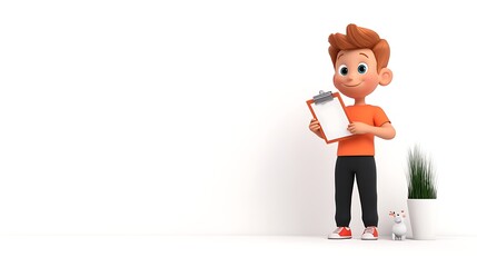 Human Holding Clipboard with Checklist