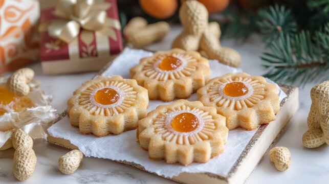 Oriental Algerian decorating sugar apricot jam peanuts cookies for mothers day and gift boxes