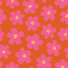 Red Pink Floral Pattern Flowers Background Red Floral Seamless Pattern