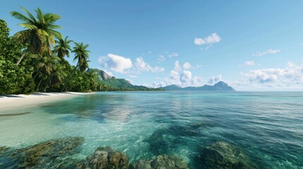 Fototapeta premium Tranquil Tropical Beach Scene