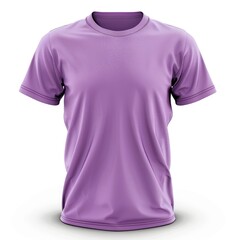 Front view purple t-shirt isolated on white background, perfect for mockups, customizable designs, fashion branding, and print-ready apparel marketing in retail and online stores.