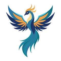Vector art illustration of a bird of paradise