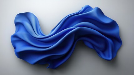 Abstract flowing blue fabric, elegant, wavy textile.