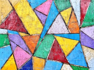 Fototapeta premium Abstract Colorful Geometric Triangle Pattern Art