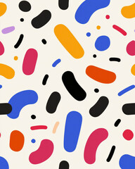 A seamless pattern of abstract pastel shapes, perfect for backgrounds, packaging, or branding projects,