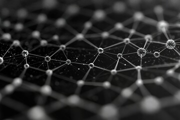 Science network pattern, connecting lines and dots. hi tech, mechanical technology hexagons structure or molecular connect elements