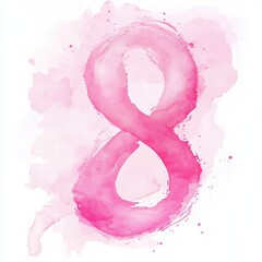 International Women's Day with a pink watercolor background. Happy Mother's Day and happy Valentine's day. watercolor frame