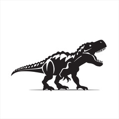 Fototapeta premium Minimalist dinosaur Silhouette in Black