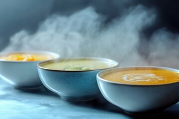 Delicious assortment of comforting homemade soups showcased on a light backdrop for culinary enthusiasts celebrating national homemade soup day