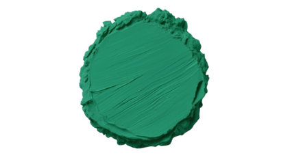 Textured green acrylic paint splash in a circular shape on a transparent bg. Perfect for artistic designs, branding, digital art, and creative backgrounds. High-resolution abstract composition png