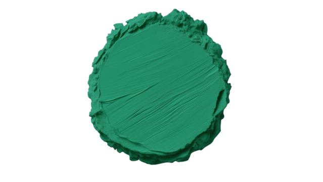 Textured green acrylic paint splash in a circular shape on a transparent bg. Perfect for artistic designs, branding, digital art, and creative backgrounds. High-resolution abstract composition png - Powered by Adobe