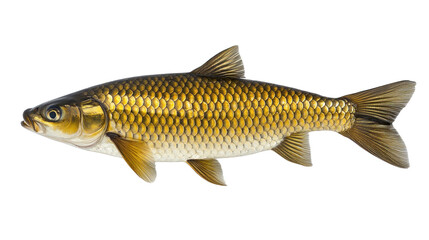 Fototapeta premium Goldfish gliding in water showcasing vibrant colors and scales, isolated on a transparent background. PNG