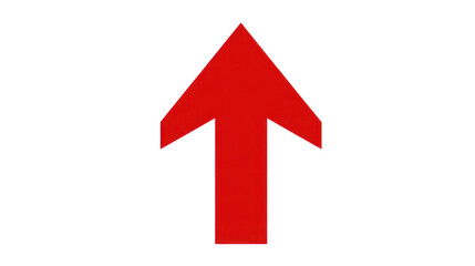 Bold upward arrow icon symbolizes direction and progress effectively, isolated on a transparent background. PNG