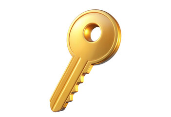 golden key isolated on white background