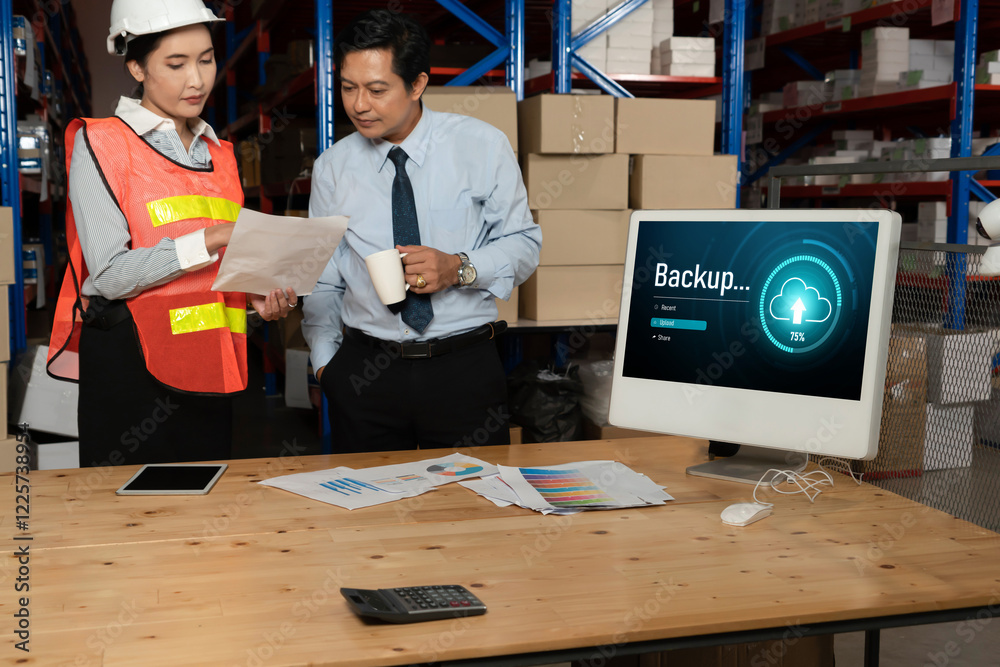 Poster backup storage data internet technology business concept. database storage cloud technology file dat