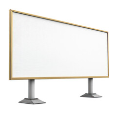 Obraz premium A blank billboard stands ready for advertisements, framed elegantly, isolated on a transparent background. PNG