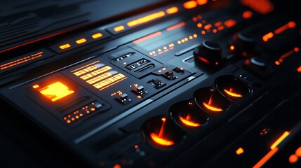 A recorder with a modern interface and glowing status lights