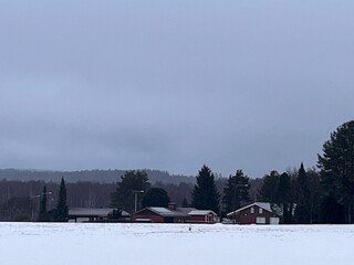 Fototapeta premium snow covered house