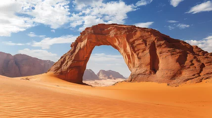 Selbstklebende Fototapeten Majestic desert arch: a stunning landscape of sand and stone. Desert Arch. Illustration © Thiago