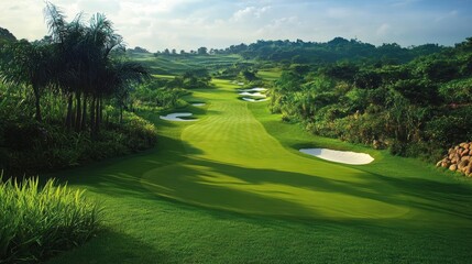 Naklejka premium Golf course in the countryside