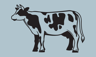 Print create cow silhouette vector style with white background 'illustration, vector, cow, mammal, animal, symbol, black and white, cowboy, drop, gardening, horizontal, horse, lifestyles, rain, seed, 