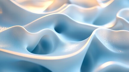 Fototapeta premium Abstract Blue Liquid Waves Smooth Surface Background Design Modern Elegant Texture 3D Render 