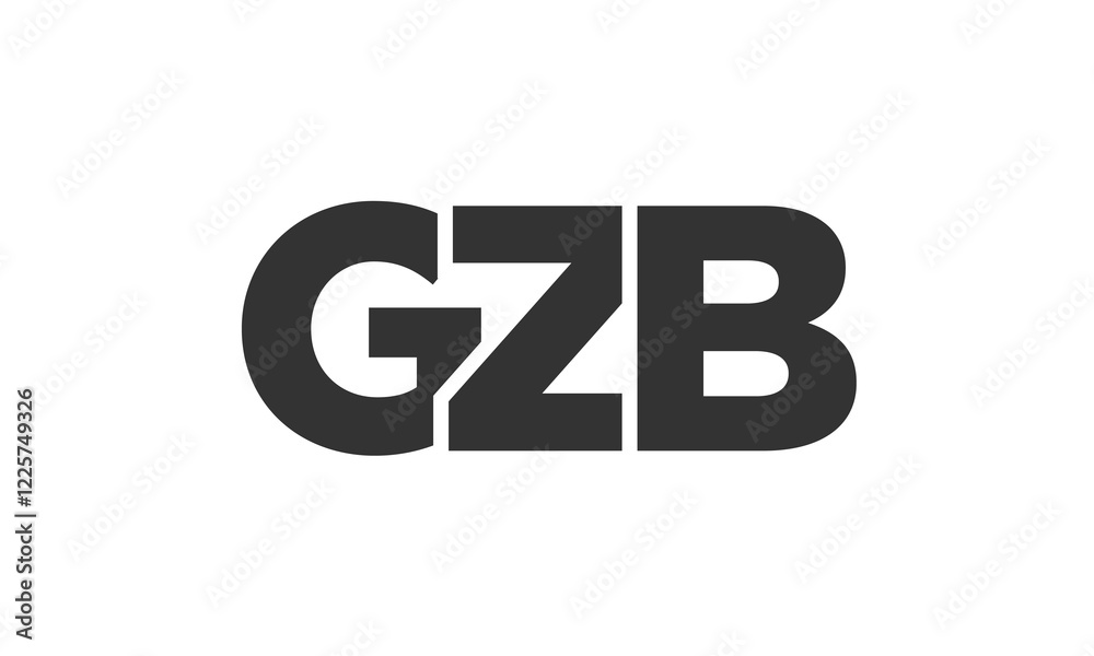 Fototapete gzb logo design template with strong and modern bold text. initial based vector logotype featuring s