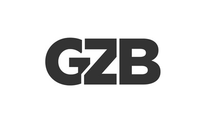 GZB logo design template with strong and modern bold text. Initial based vector logotype featuring simple and minimal typography. Trendy company identity.
