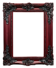 Stylish ornate frame ready for artwork display in a luxurious setting, isolated on a transparent background. PNG