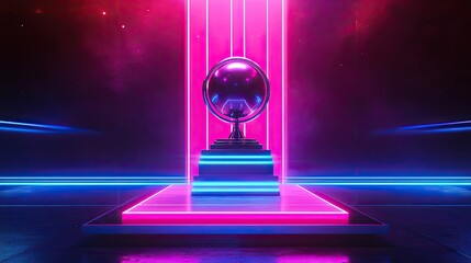 View of Earth from space in neon tone.