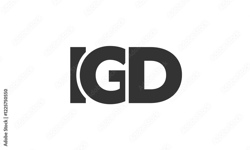 Fototapete igd logo design template with strong and modern bold text. initial based vector logotype featuring s