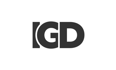 IGD logo design template with strong and modern bold text. Initial based vector logotype featuring simple and minimal typography. Trendy company identity.