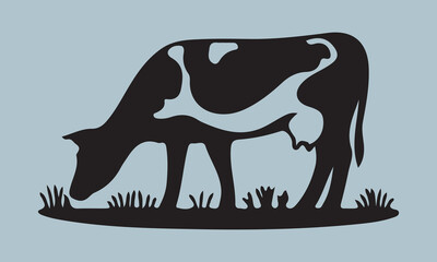 Print create cow silhouette vector style with white background 'illustration, vector, cow, mammal, animal, symbol, black and white, cowboy, drop, gardening, horizontal, horse, lifestyles, rain, seed, 